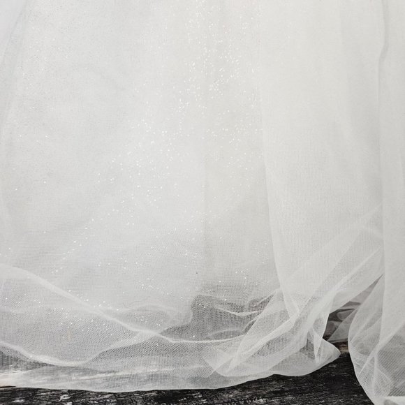 Rebecca Ingram White Lace Beaded Bodice Tulle Wedding Gown Size 18 - Picture 7 of 16